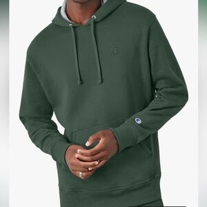 Champion Men's Dark Green C Logo Hoodie, XL